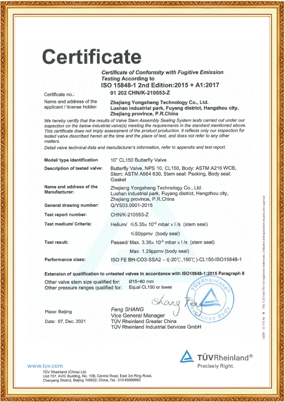 ISO15848 (Van bướm)