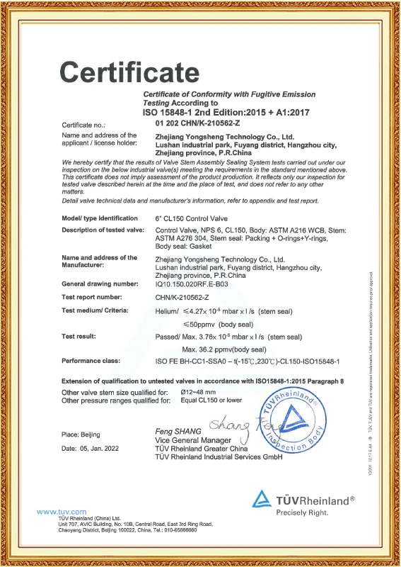 ISO15848 (Van điều khiển)